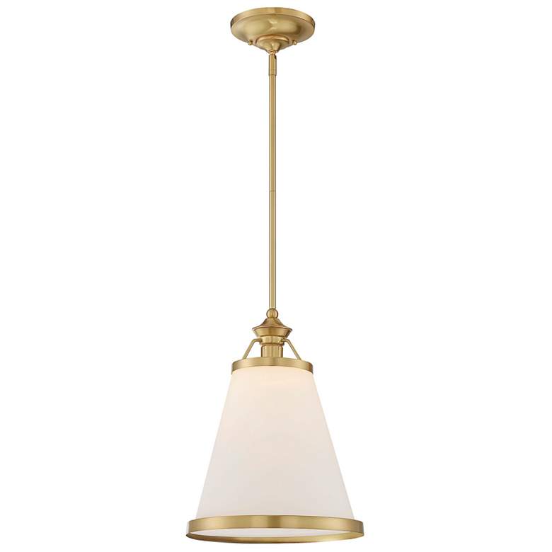 Image 1 Savoy House Ashmont 13" Wide Warm Brass Lustre Pendant Light