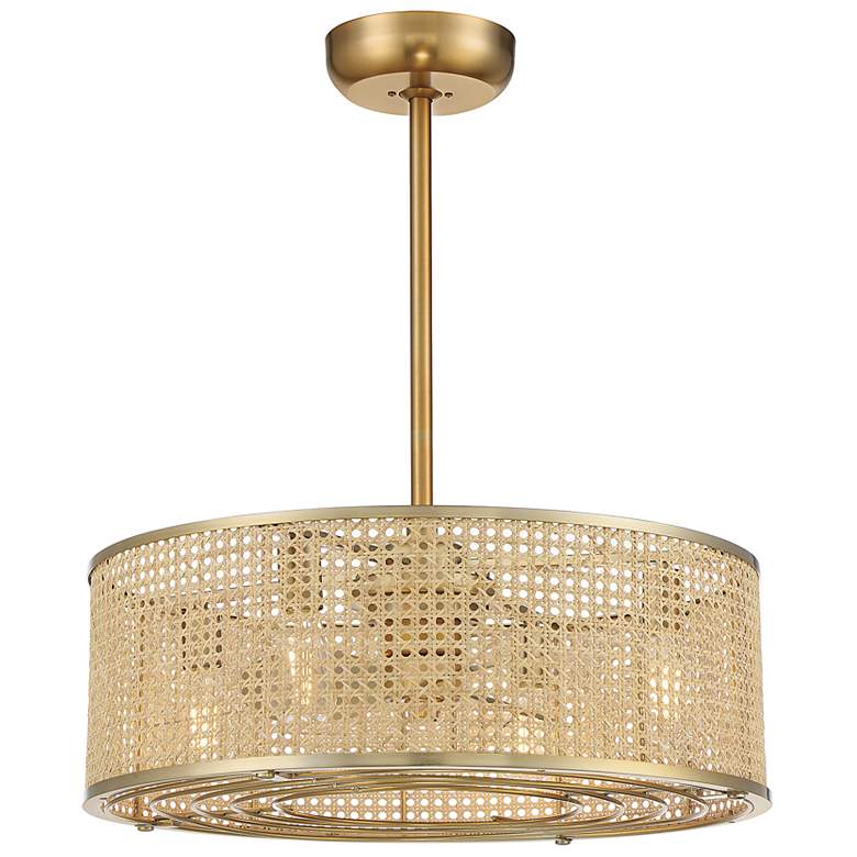Image 2 Savoy House Astoria Warm Brass 4-Light LED Fan D'lier