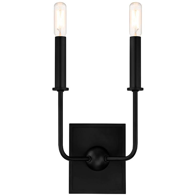 Image 1 Savoy House Avondale 12"H Matte Black 2-Light Wall Sconce