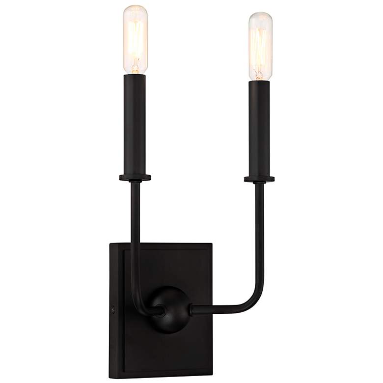 Image 4 Savoy House Avondale 12"H Matte Black 2-Light Wall Sconce more views