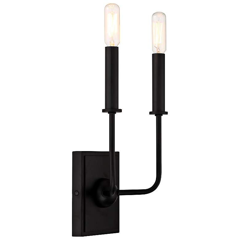 Image 5 Savoy House Avondale 12"H Matte Black 2-Light Wall Sconce more views