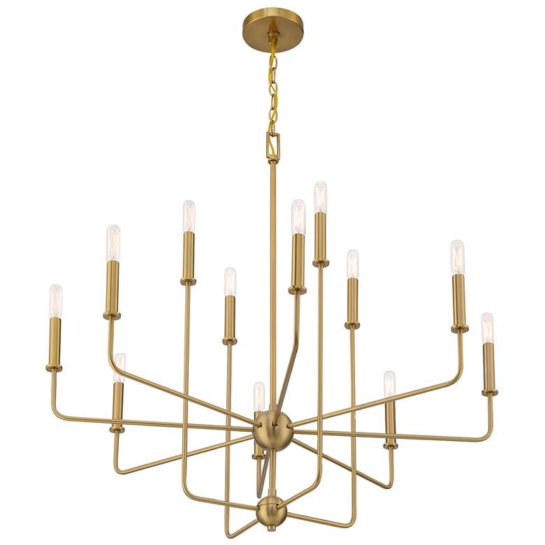 Image 4 Savoy House Avondale 34" Wide Warm Brass 12-Light Chandelier more views