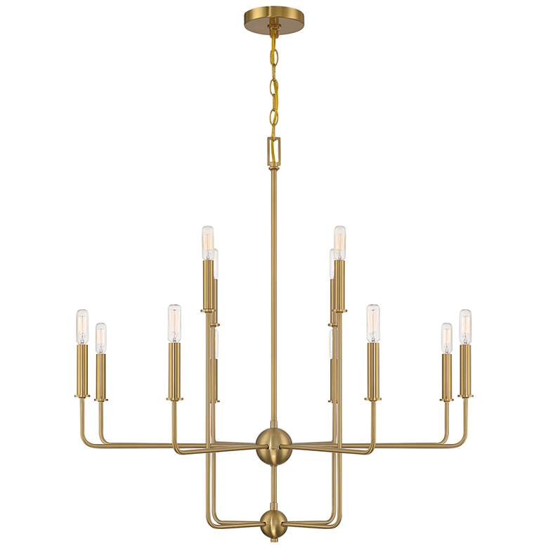 Image 5 Savoy House Avondale 34" Wide Warm Brass 12-Light Chandelier more views
