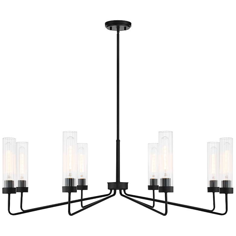 Image 1 Savoy House Baker 44" Wide Matte Black 8-Light Chandelier