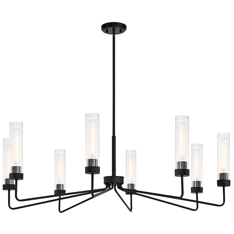 Image 6 Savoy House Baker 44" Wide Matte Black 8-Light Chandelier more views