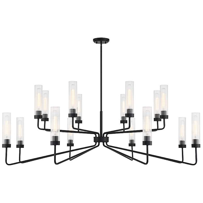 Image 1 Savoy House Baker 61" Wide Matte Black 16-Light Chandelier