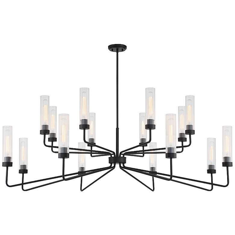 Image 3 Savoy House Baker 61" Wide Matte Black 16-Light Chandelier more views