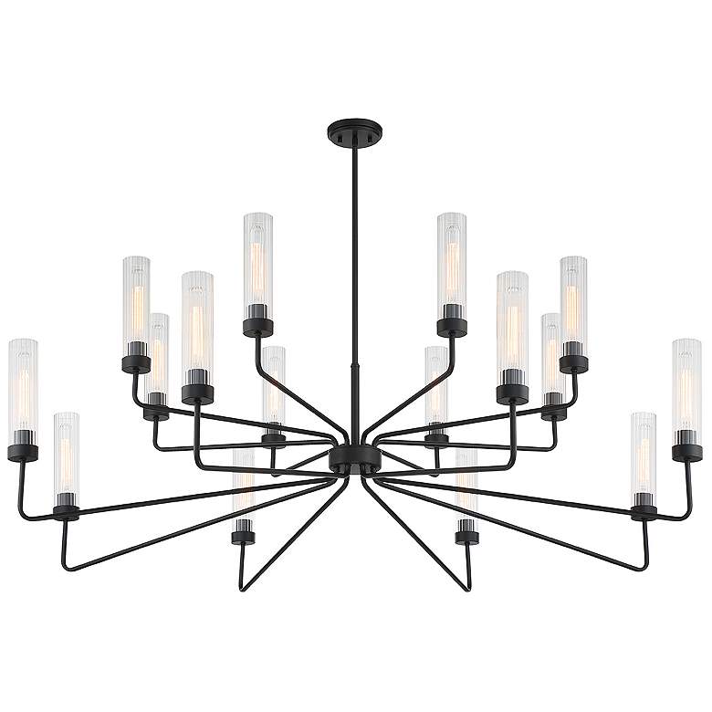 Image 4 Savoy House Baker 61" Wide Matte Black 16-Light Chandelier more views