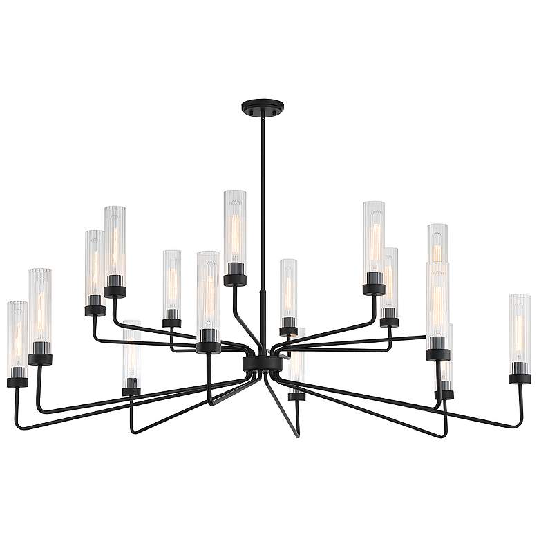 Image 5 Savoy House Baker 61" Wide Matte Black 16-Light Chandelier more views