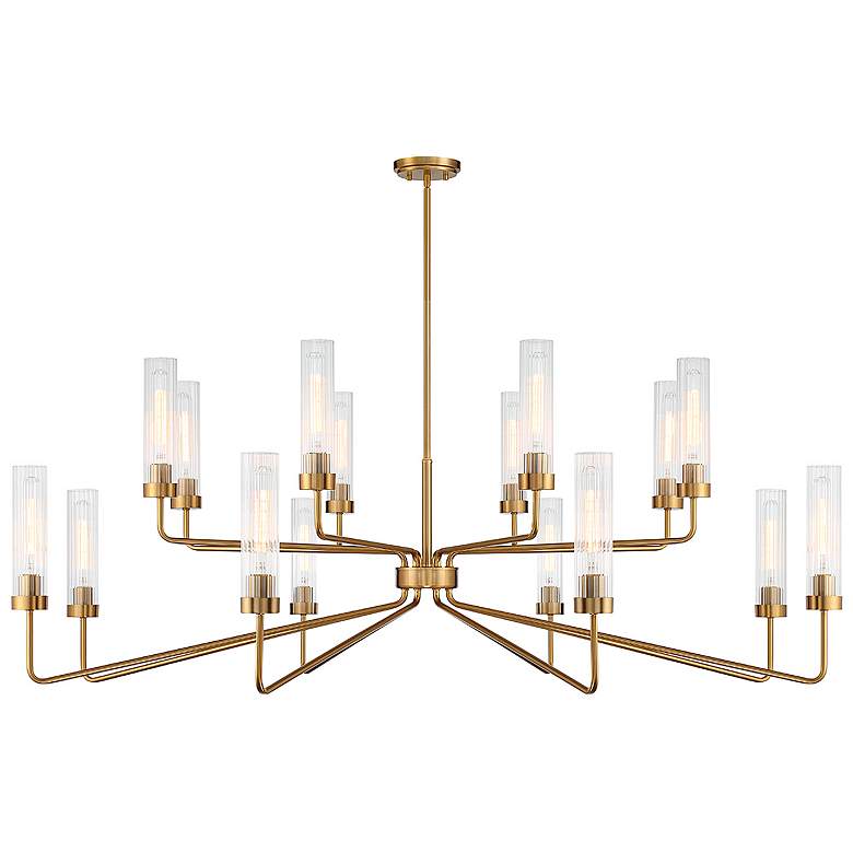 Image 1 Savoy House Baker 61" Wide Warm Brass 16-Light Chandelier