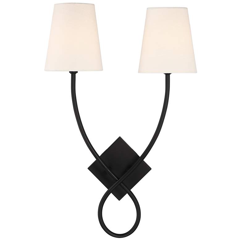 Image 1 Savoy House Barclay 23" High Matte Black 2-Light Wall Sconce
