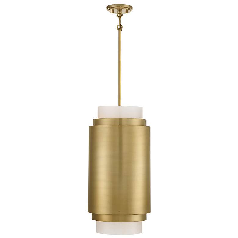 Image 1 Savoy House Beacon 12 inch Wide Burnished Brass 3-Light Pendant
