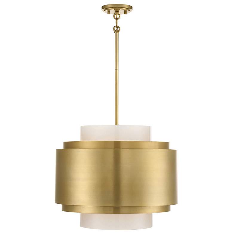 Image 1 Savoy House Beacon 20 inch Wide Burnished Brass 4-Light Pendant