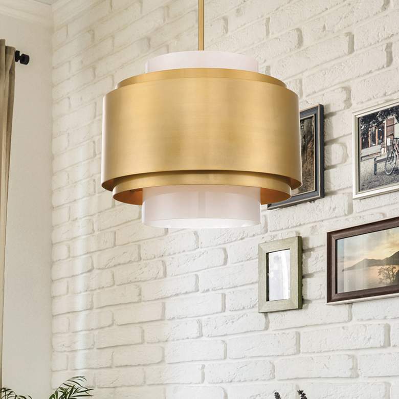 Image 1 Savoy House Beacon 20" Wide Burnished Brass 4-Light Pendant