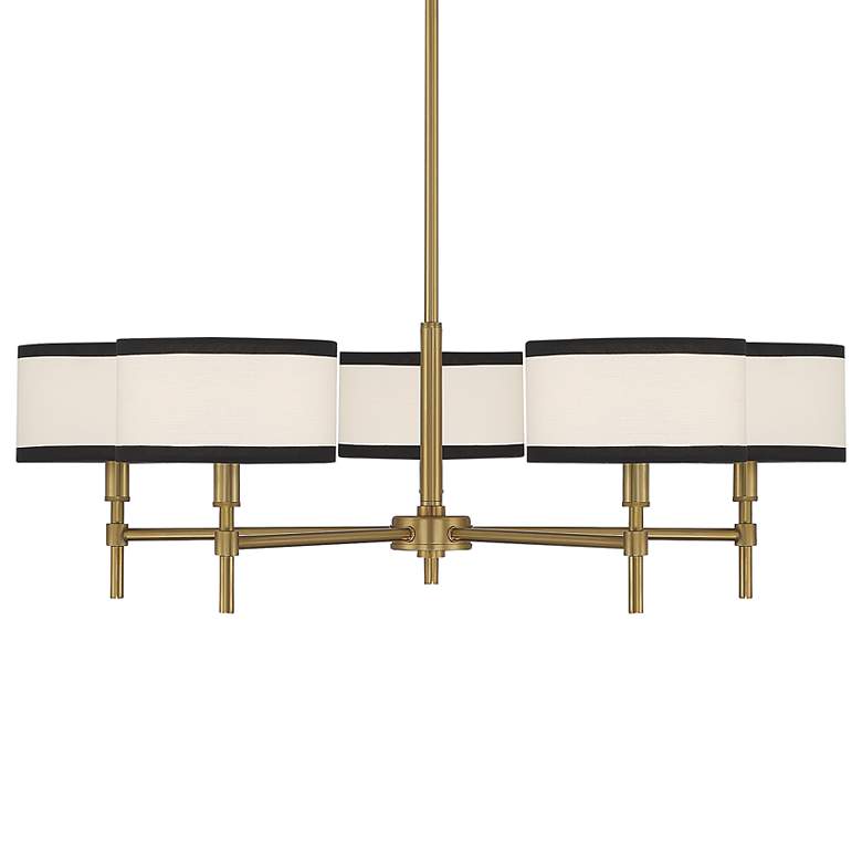 Image 1 Savoy House Bellevue 30"W Natural Brass 5-Light Chandelier