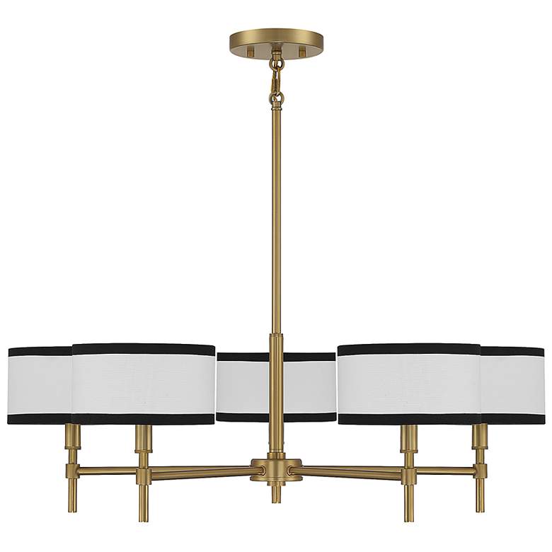 Image 4 Savoy House Bellevue 30"W Natural Brass 5-Light Chandelier more views