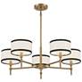 6_Savoy House Bellevue 30"W Natural Brass 5-Light Chandelier more views