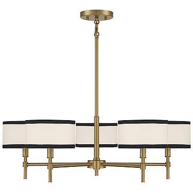 Savoy House Bellevue 30"W Natural Brass 5-Light Chandelier
