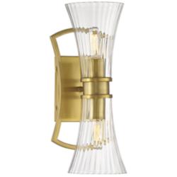 Savoy House Bennington 15" High Warm Brass 2-Light Wall Sconce