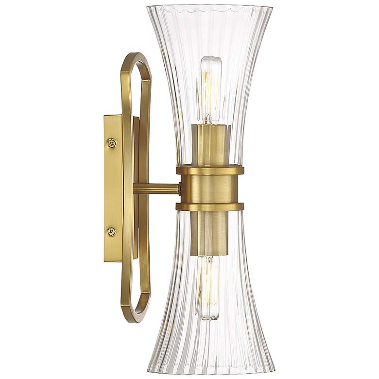 Image 5 Savoy House Bennington 15" High Warm Brass 2-Light Wall Sconce more views