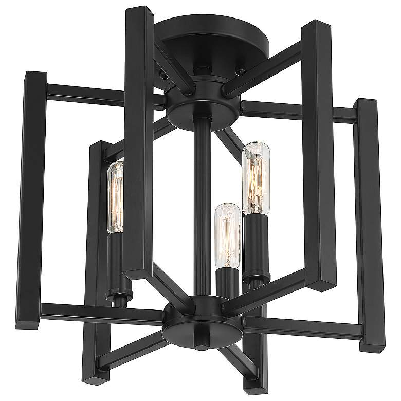 Image 5 Savoy House Benson 13"W Matte Black 3-Light Ceiling Light more views