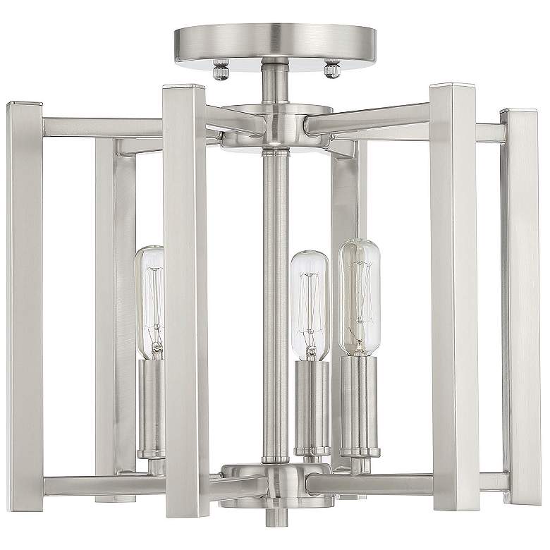 Image 2 Savoy House Benson 13"W Satin Nickel 3-Light Ceiling Light more views