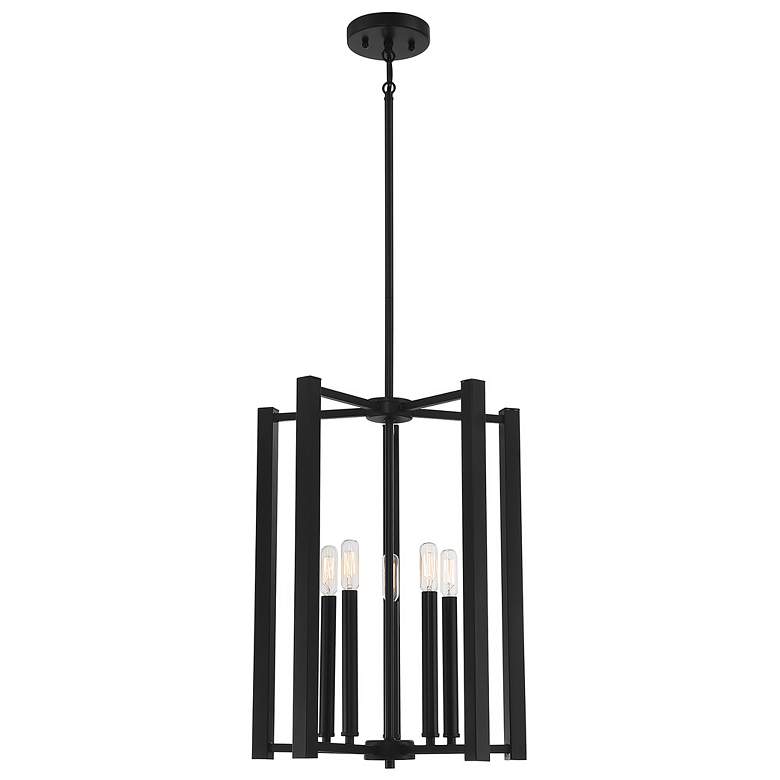 Image 1 Savoy House Benson 16" Wide Matte Black 5-Light Pendant