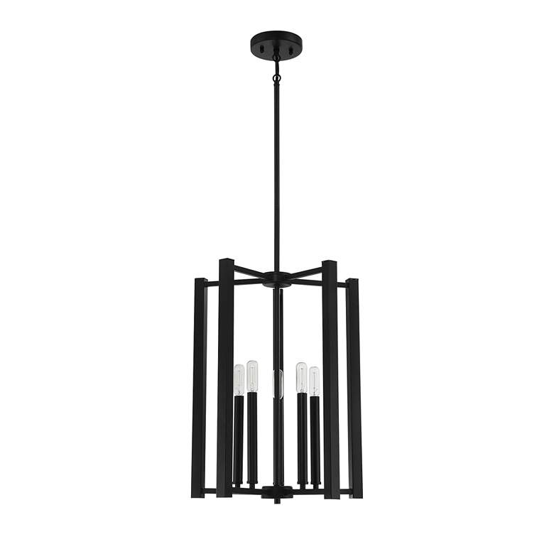 Image 2 Savoy House Benson 16" Wide Matte Black 5-Light Pendant more views