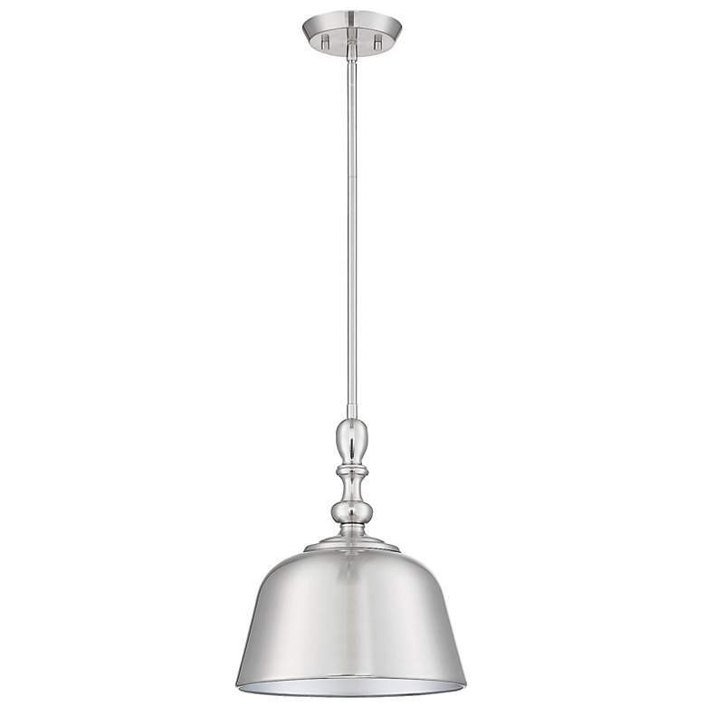 Image 4 Savoy House Berg 12" Wide Satin Nickel Bell Mini Pendant more views