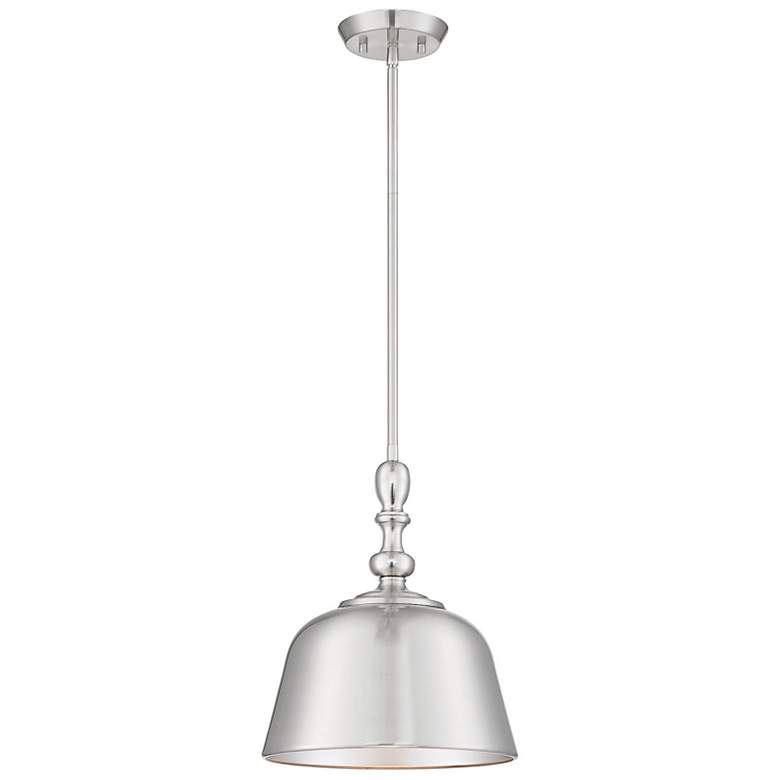 Image 5 Savoy House Berg 12" Wide Satin Nickel Bell Mini Pendant more views