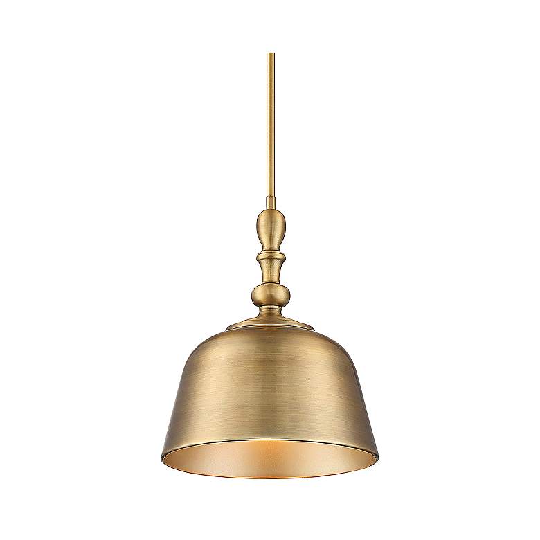 Image 3 Savoy House Berg 12" Wide Warm Brass Bell Mini Pendant