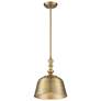 3_Savoy House Berg 12" Wide Warm Brass Bell Mini Pendant