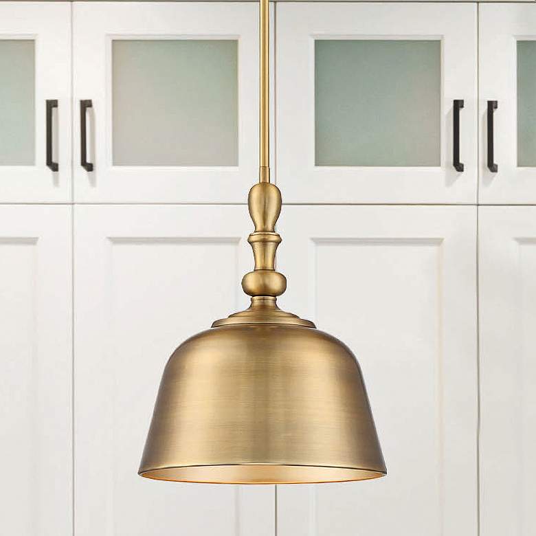 Image 2 Savoy House Berg 12" Wide Warm Brass Bell Mini Pendant