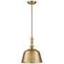 5_Savoy House Berg 12" Wide Warm Brass Bell Mini Pendant more views