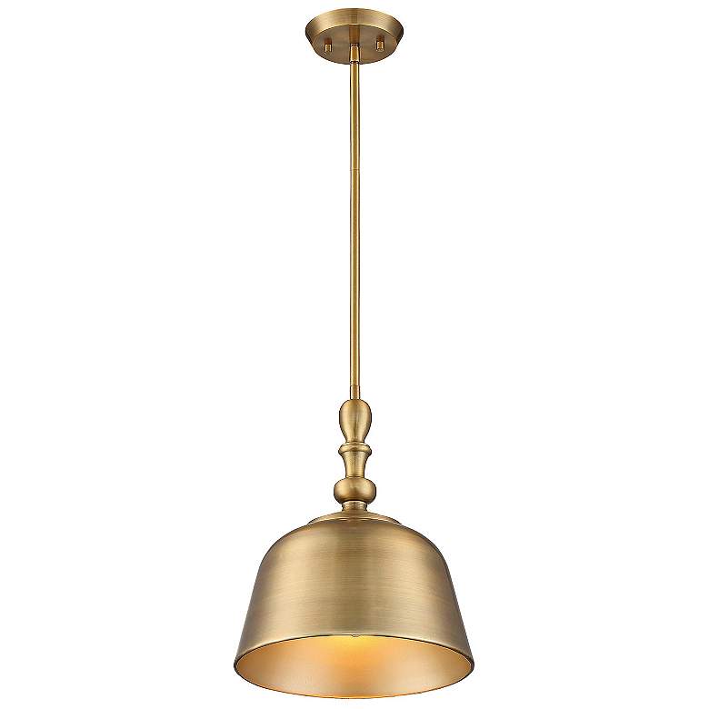 Image 6 Savoy House Berg 12" Wide Warm Brass Bell Mini Pendant more views