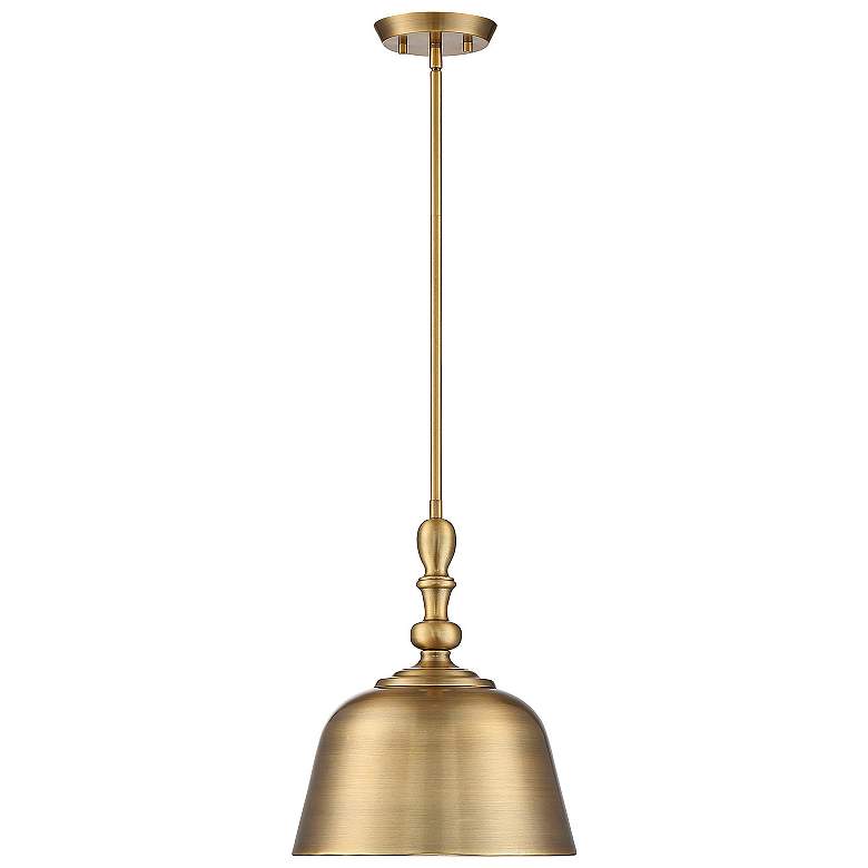 Image 7 Savoy House Berg 12" Wide Warm Brass Bell Mini Pendant more views
