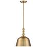 7_Savoy House Berg 12" Wide Warm Brass Bell Mini Pendant more views