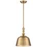 Savoy House Berg 12" Wide Warm Brass Bell Mini Pendant in scene