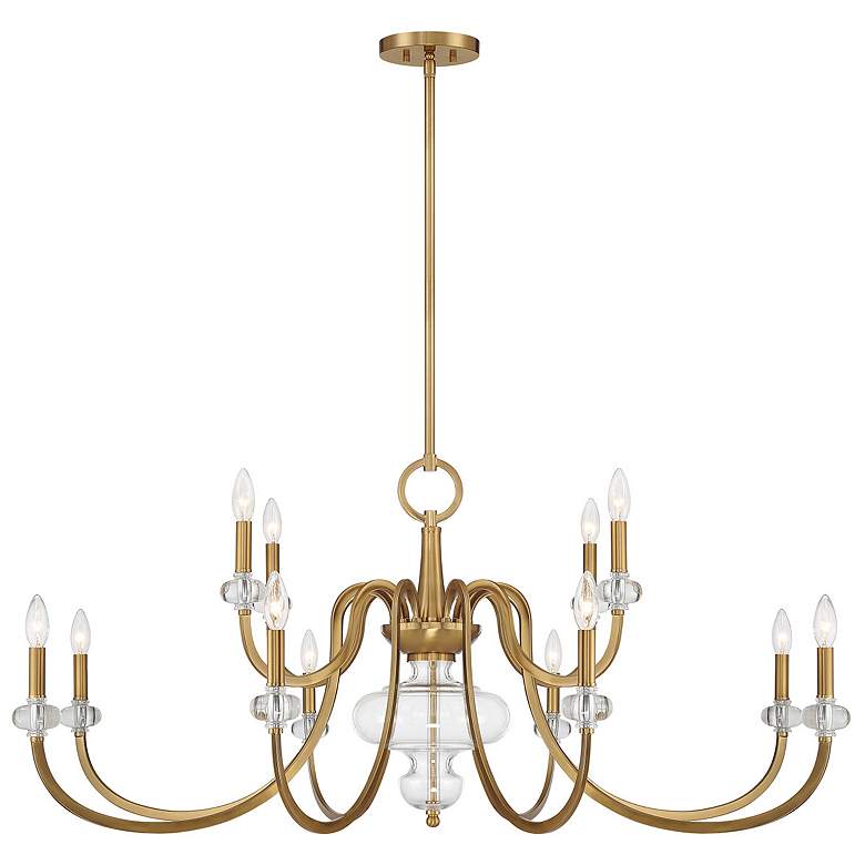 Image 1 Savoy House Bergdorf 49 1/2"W Warm Brass 12-Light Chandelier