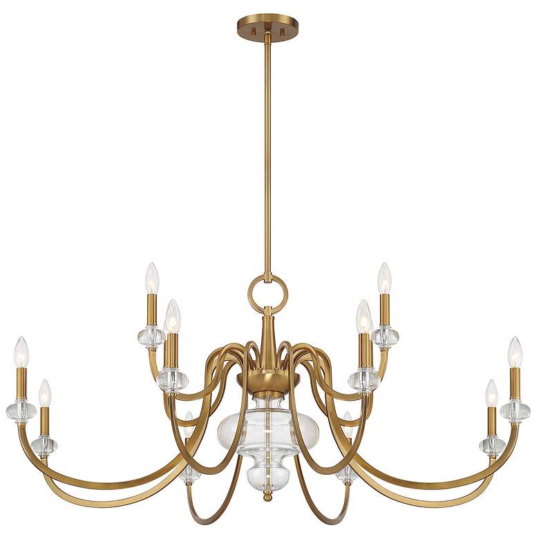 Image 3 Savoy House Bergdorf 49 1/2"W Warm Brass 12-Light Chandelier more views