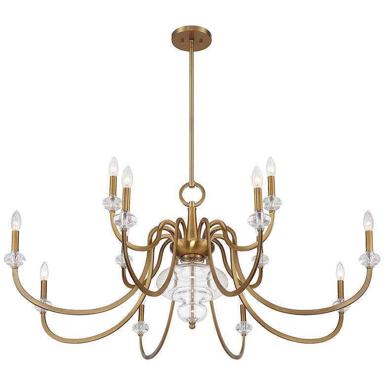 Image 4 Savoy House Bergdorf 49 1/2"W Warm Brass 12-Light Chandelier more views