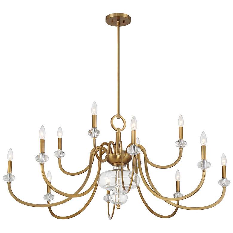 Image 5 Savoy House Bergdorf 49 1/2"W Warm Brass 12-Light Chandelier more views