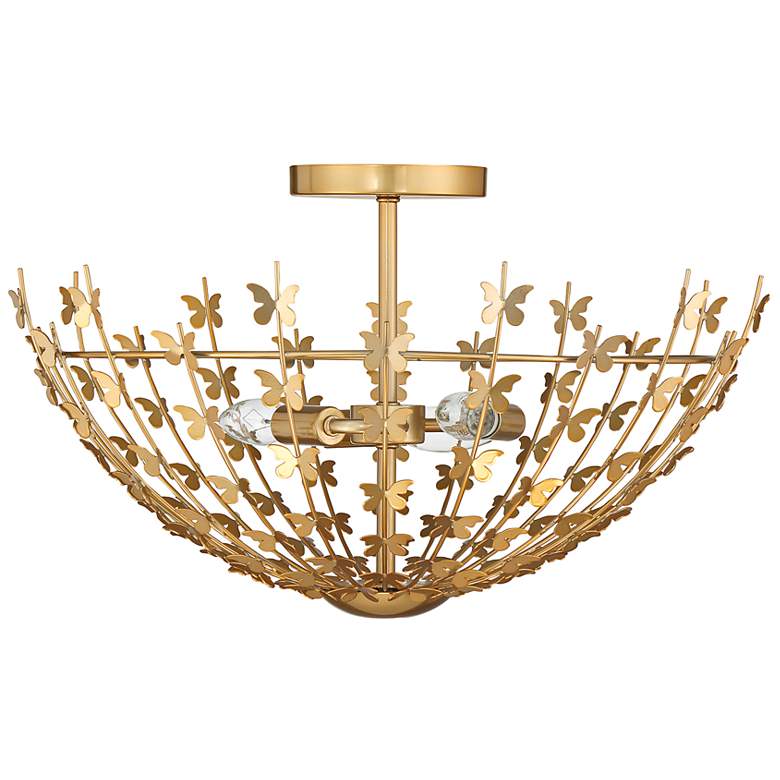 Image 3 Savoy House Birch 20"W Burnished Brass 3-Light Ceiling Light more views