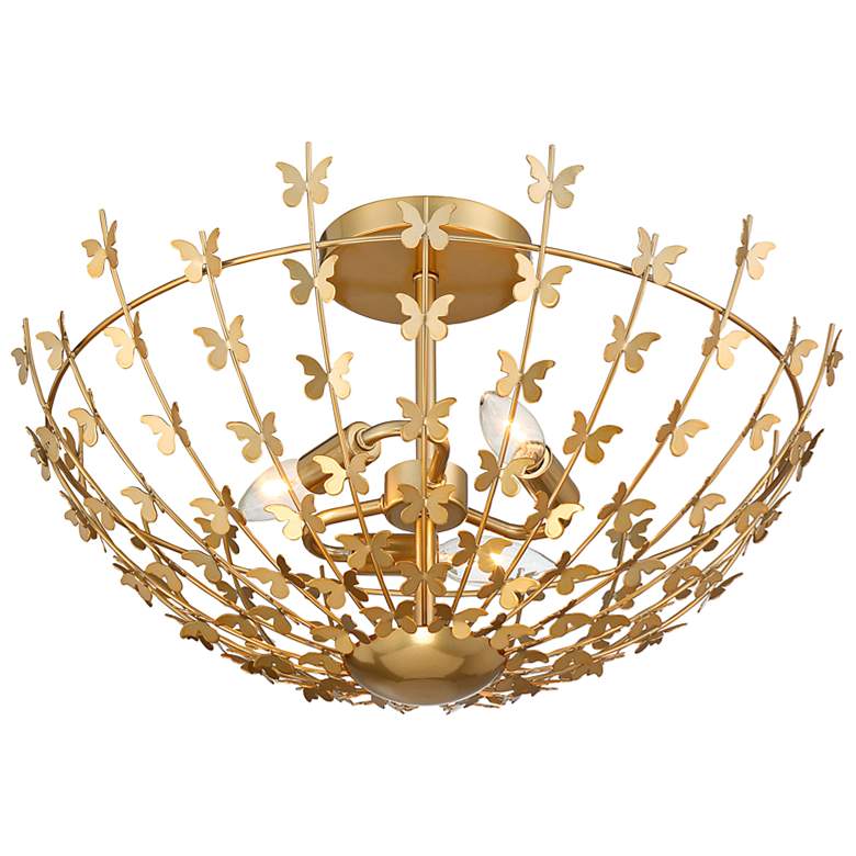 Image 5 Savoy House Birch 20"W Burnished Brass 3-Light Ceiling Light more views