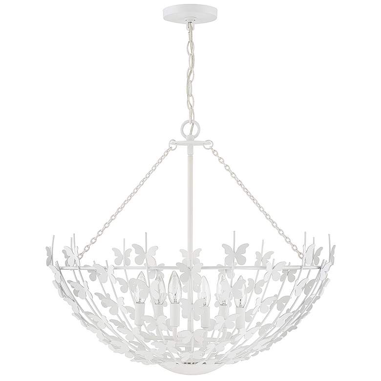 Image 3 Savoy House Birch 28" Wide Bisque White 6-Light Pendant more views