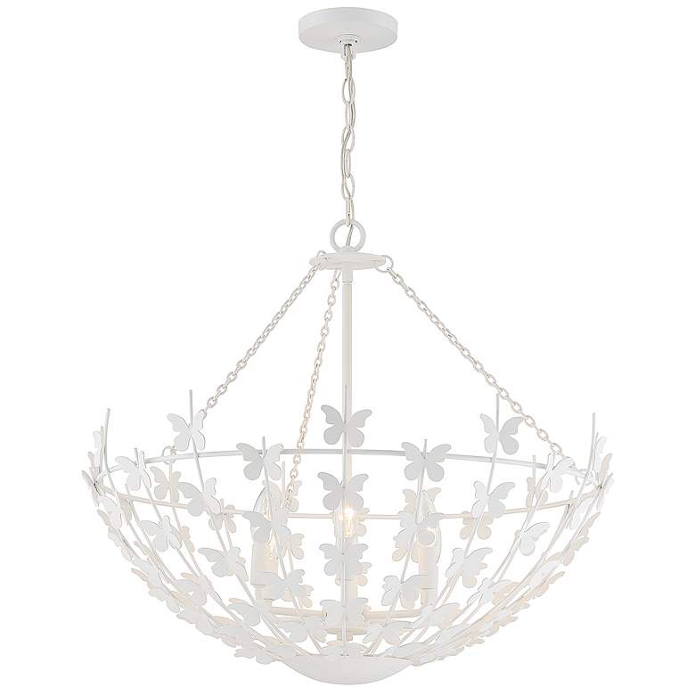 Image 4 Savoy House Birch 28" Wide Bisque White 6-Light Pendant more views