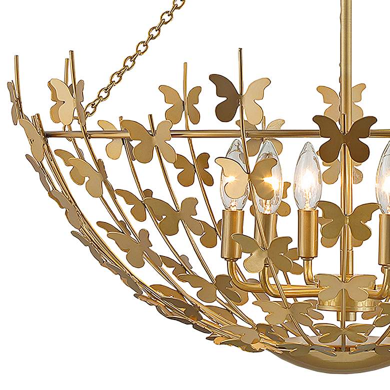Image 3 Savoy House Birch 28" Wide Burnished Brass 6-Light Pendant more views