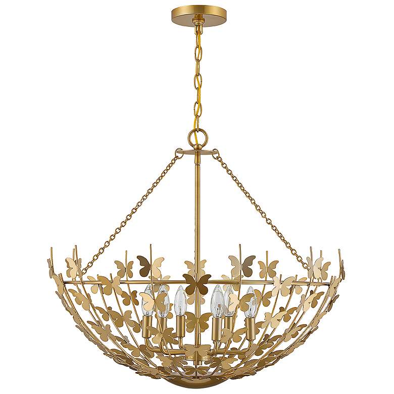 Image 4 Savoy House Birch 28" Wide Burnished Brass 6-Light Pendant more views