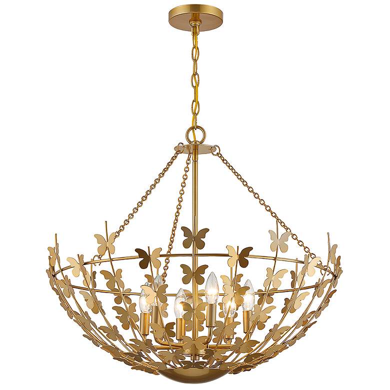 Image 5 Savoy House Birch 28" Wide Burnished Brass 6-Light Pendant more views
