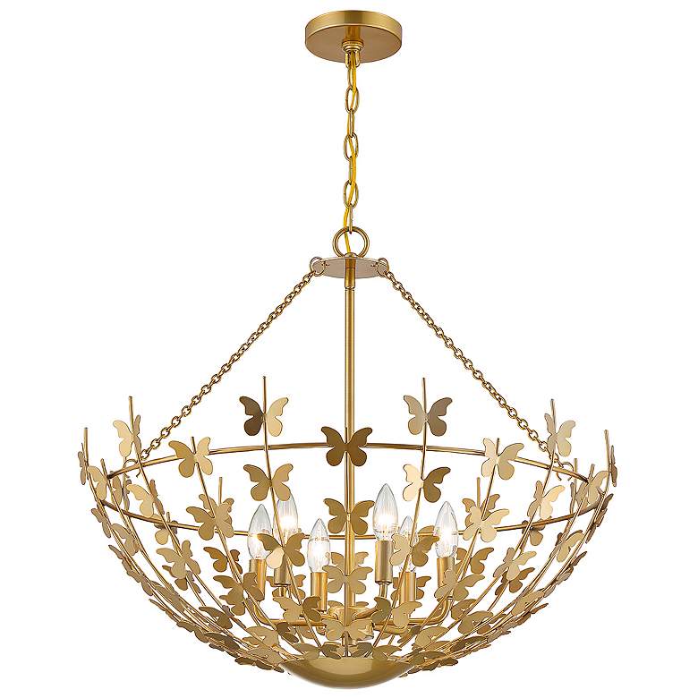 Image 7 Savoy House Birch 28" Wide Burnished Brass 6-Light Pendant more views